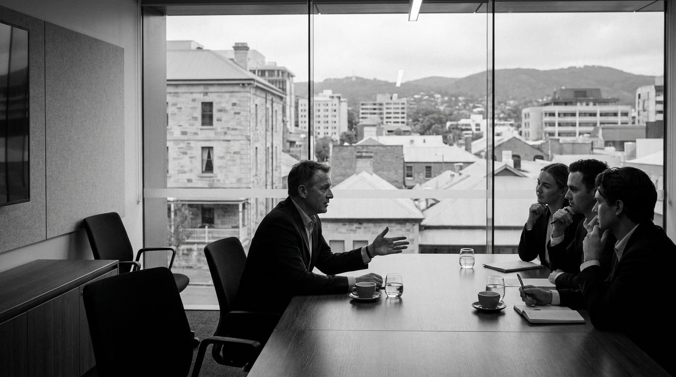 Professional team meeting in modern office
